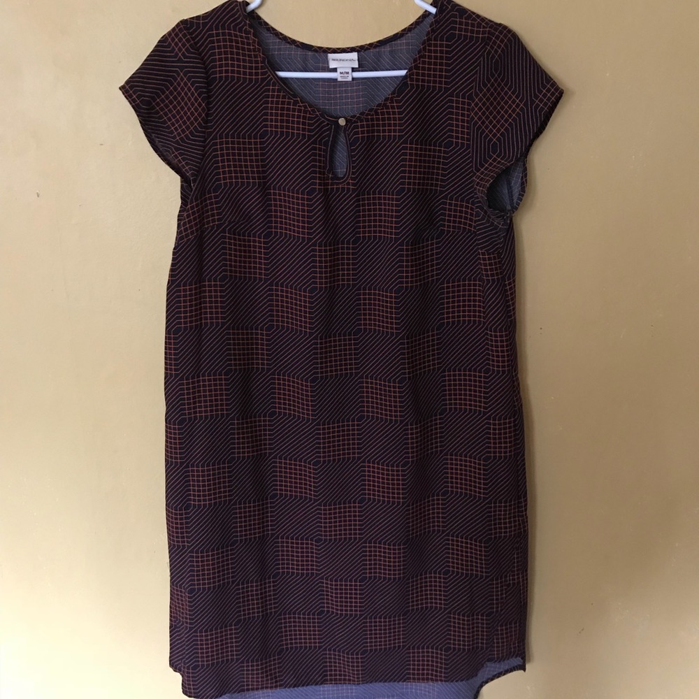 Navy and Orange Shift Dress